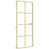 vidaXL Interior Door Slim Golden 83x201.5 cm Tempered Glass&Aluminium
