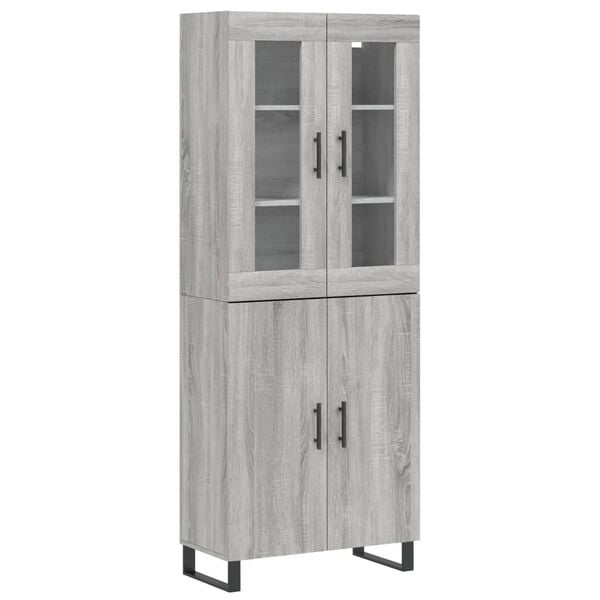 vidaXL Highboard Grey Sonoma 69.5x34x180 cm Engineered Wood