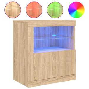 vidaXL Sideboard with LED Lights Sonoma Oak 60,5x37x67 cm