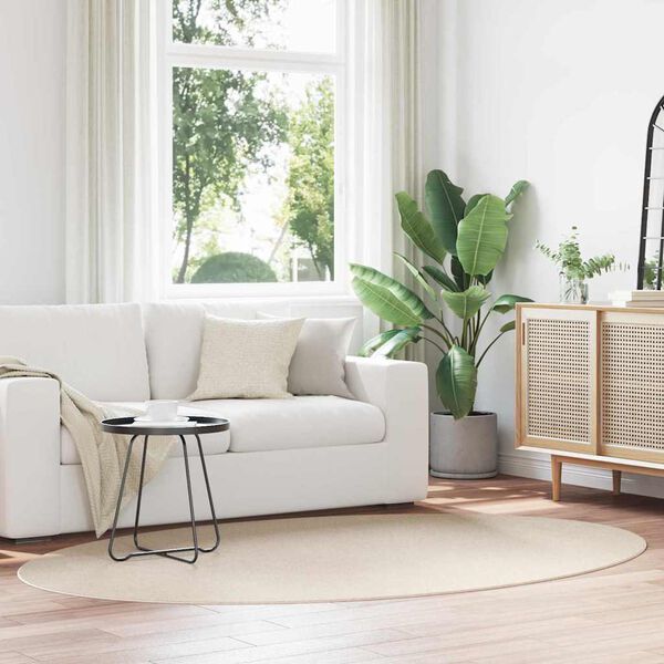 vidaXL Area Rugs Oval HUARTE Beige 230 x 160 cm 100% Polyester