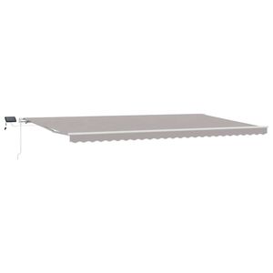 vidaXL Retractable Awning Light Grey 600 x 350 cm Fabric and Aluminium