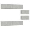 vidaXL 6 Piece TV Cabinet Set Concrete Grey Engineered Wood