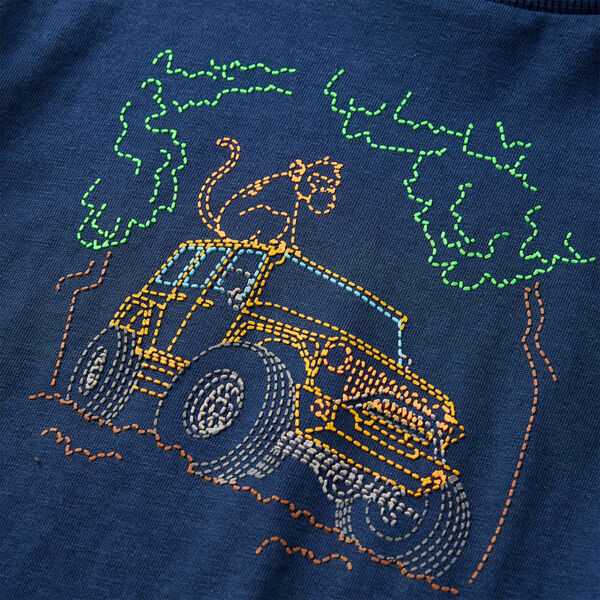 Kids' T-shirt with Long Sleeves Navy Blue 128