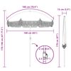 vidaXL Beach Parasol Grey and White 160 x 160 x 196 cm