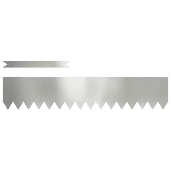 vidaXL Lawn Edging 30 pcs Silver 100 x 0.05 x 20 cm Galvanised Steel