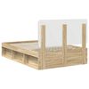 vidaXL Bed Frame with Headboard Sonoma 120 x 190 cm Solid Pine Wood