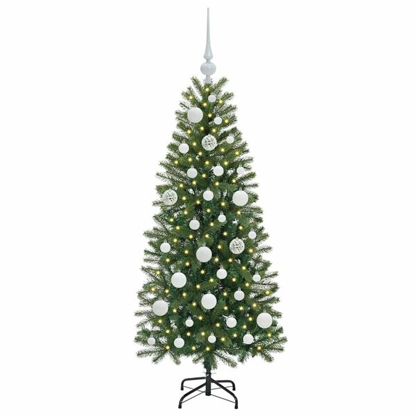 vidaXL Artificial Christmas Tree with 150 LEDs Green 120 cm PE and PVC