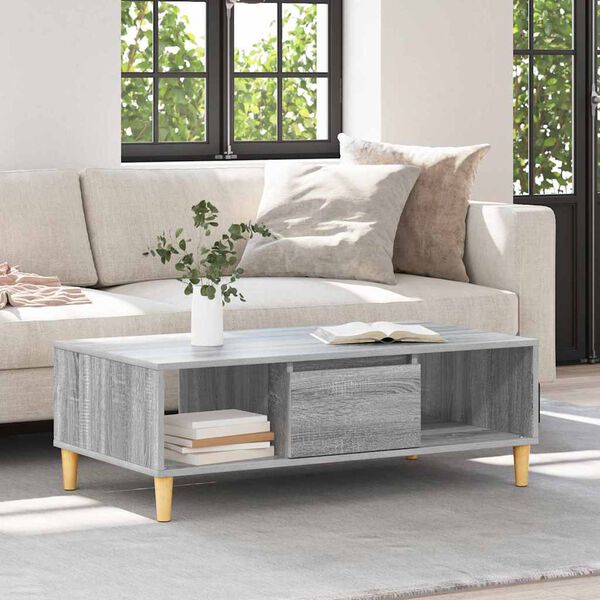 vidaXL Coffee Table Grey Sonoma 102 x 55 x 35 cm Engineered Wood