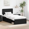 vidaXL Bed Frame with Headboard Black 100 x 200 cm Solid Pine Wood