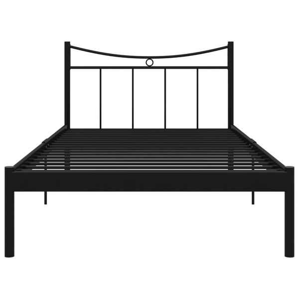 vidaXL Bed Frame without Mattress Black Metal 100x200 cm