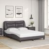 vidaXL Bed Frame with LED without Mattress "Hvar" Grey 140x190 cm