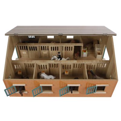 Kids Globe Farm Stables with 7 Boxes 1:24 610595