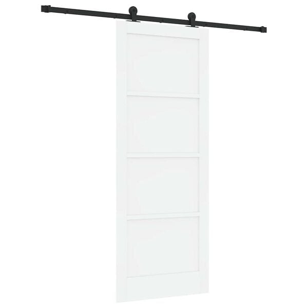 vidaXL Sliding Door White and Black 83 x 211 cm Solid Pine Wood