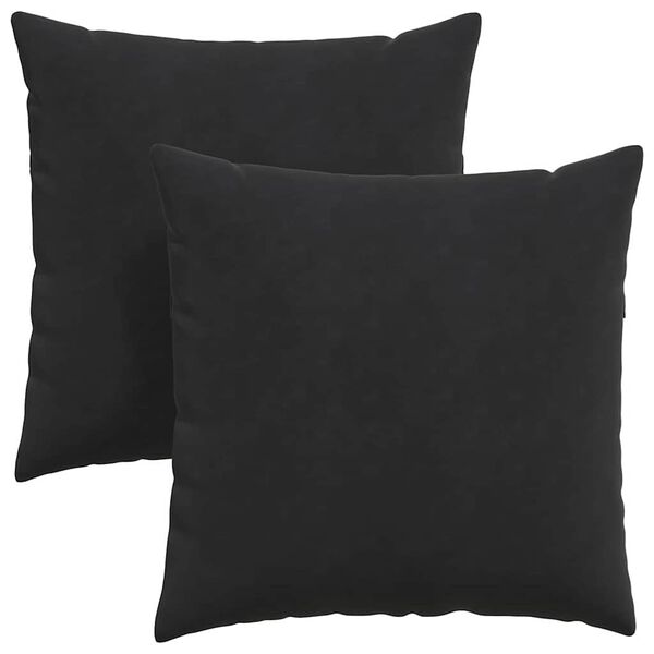 vidaXL Sofa Pillows 2 pcs Black 80 x 80 cm Corduroy Fabric