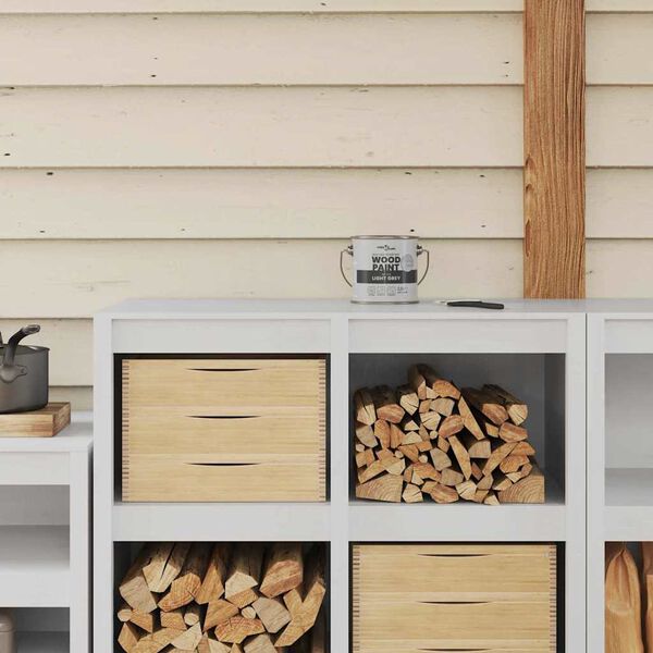 vidaXL Wood Paint Grey 16.5 x 16.5 x 16 cm Wall Print