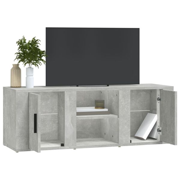 vidaXL TV Cabinet Concrete Grey 100x31.5x35 cm Engineered Wood