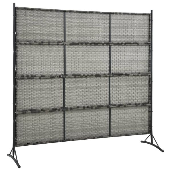 vidaXL Room Divider Poly Rattan Anthracite 175x180 cm