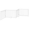 vidaXL Dog Gate with Door Foldable 4 Panels White 320 cm Solid Wood Fir