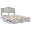 vidaXL Storage Bed Concrete Grey 150 x 200 cm Engineered Wood