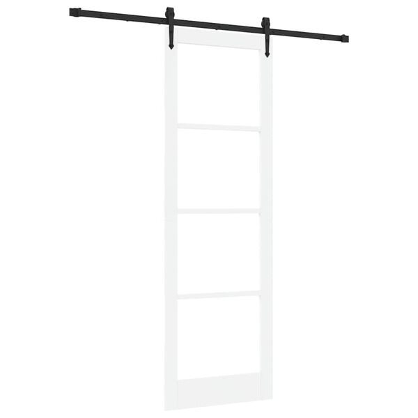 vidaXL Sliding Door White and Black 78 x 232 cm