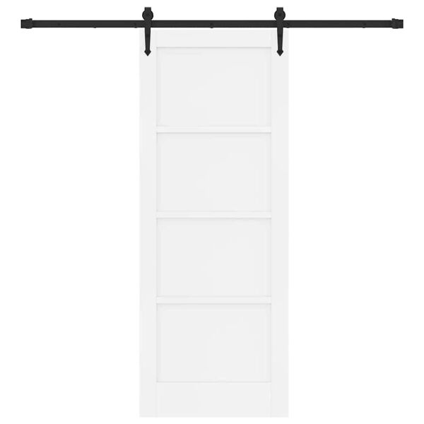 vidaXL Sliding Door ORKDAL White and Black 78 x 202 cm Solid Pine Wood