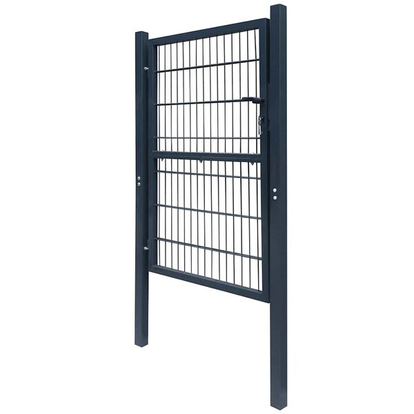 vidaXL 2D Fence Gate (Single) Anthracite Grey 100x140 cm
