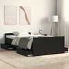 vidaXL Bed Frame with Headboard Black oak 90 x 190 cm Engineered wood