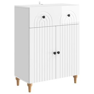 vidaXL Sideboard High Gloss White 66 x 34.5 x 90 cm Engineered Wood