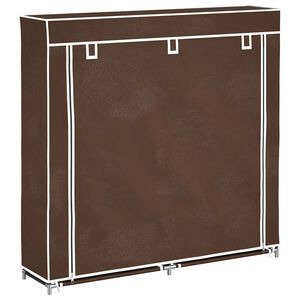 vidaXL Fabric Shoe Cabinet with Cover 115 x 28 x 110 cm Brown