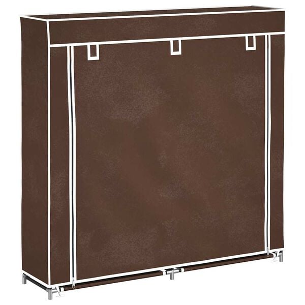 vidaXL Fabric Shoe Cabinet with Cover 115 x 28 x 110 cm Brown