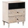 vidaXL Bed cabinet White 50 x 33 x 60 cm Solid Mango Wood
