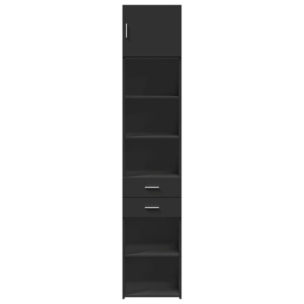 vidaXL Slim Storage Cabinet Black 45x42.5x225 cm Engineered Wood
