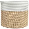 vidaXL Storage Basket Brown and White &Oslash;40x35 cm Cotton