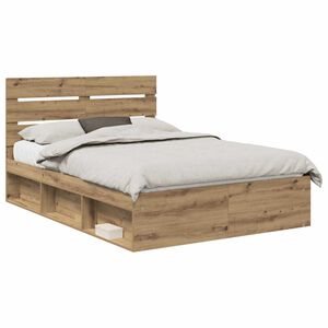 vidaXL Bed Frame Artisian Oak 150 x 200 cm Solid Pine Wood