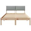 vidaXL Bed frame Brown and light grey 120 x 200 cm Solid pine wood