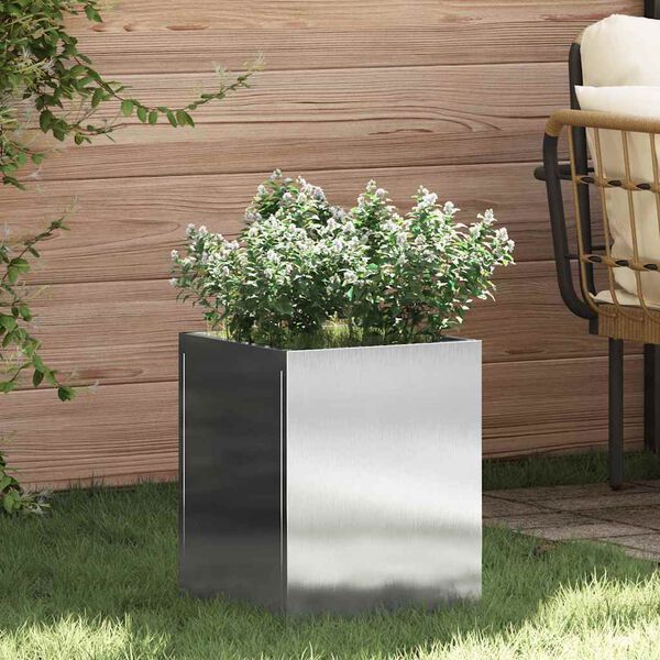 vidaXL Garden Planter Stainless Steel 32 x 32 x 40 cm Stainless Steel