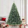 vidaXL Artificial Hinged Christmas Tree Snow Flocked Green 210 cm
