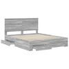 vidaXL Bed Frame with Drawer Grey Sonoma 160 x 200 cm Engineered Wood