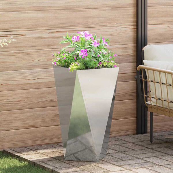 vidaXL Planter Silver 40 x 40 x 75 cm Galvanised Steel