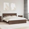 vidaXL Bed Frame with Headboard Brown Oak 200 x 200 cm Engineered Wood