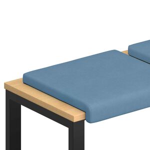 vidaXL Bench Cushion 2 pcs Corduroy Blue Depth 35 cm
