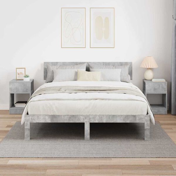 vidaXL End Table 2 pcs Concrete Grey 30.5 x 30 x 45 cm Engineered Wood