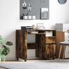 vidaXL Desk with Wheels Smoked Oak 91 x 50 x 77 cm Engineered Wood
