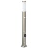 vidaXL Bollard Light with Sensor&Outlet 80 cm Stainless Steel IP44