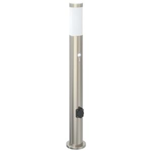 vidaXL Bollard Light with Sensor&Outlet 80 cm Stainless Steel IP44