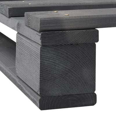 vidaXL Pallet Bed Frame Grey Solid Pine Wood 100x200 cm