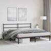 vidaXL Metal Bed Frame without Mattress with Headboard Black 183x213cm