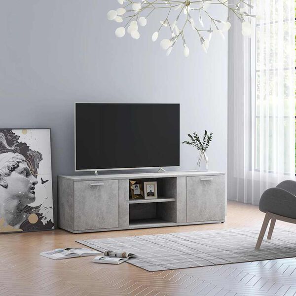 vidaXL TV Cabinet Concrete Grey 120x34x37 cm Engineered Wood
