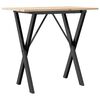 vidaXL Dining Table X-Frame 80x50x75 cm Solid Wood Pine and Steel
