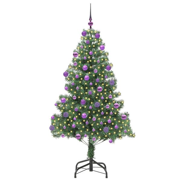 vidaXL Christmas Tree with 300 LEDs with Stand Green 180 cm PVC